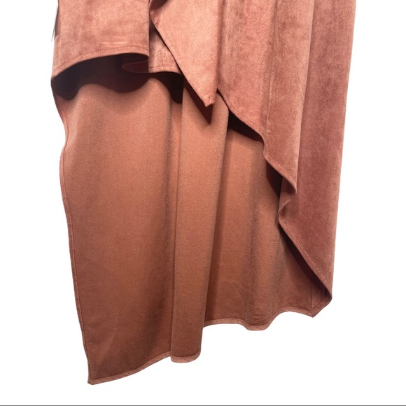 BCBG Trar Faux Suede Sleeveless Ruffle Front Dress - Picture 7 of 12